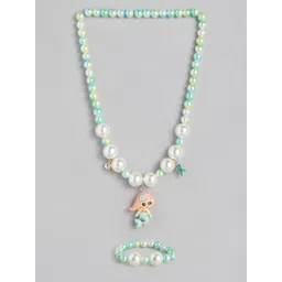 EL REGALO Girls Green  Blue Beaded Mermaid Jewellery Set-picture-23