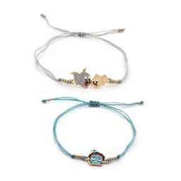 EL REGALO Girls Pack of 2 Blue & Peach-Coloured Charm Bracelet-picture-32