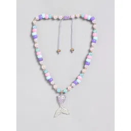 EL REGALO Girls Pink & Blue Beaded Necklace-picture-24