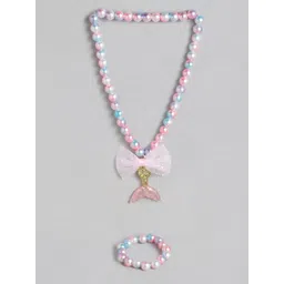 EL REGALO Girls Pink  Blue Beaded Mermaid Jewellery Set-picture-21