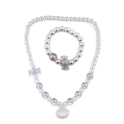 EL REGALO Girls Purple Beaded Necklace Bracelet Jewellery Set-picture-17