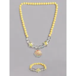 EL REGALO Girls Yellow Beaded Necklace  Bracelet Jewellery Set-picture-31