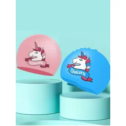 EL REGALO Kids Pack Of 3 Unicorn Printed Non Toxic Swimming Cap-picture-44