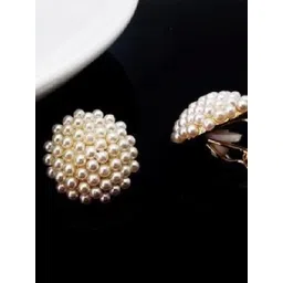 EL REGALO Pearls Studded Circular Shaped Studs-picture-39