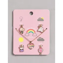 EL REGALO Set Of 5 Abstract Charm Pendants With Chain-picture-16