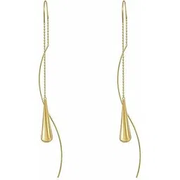 el regalo Threader Earrings, Gold Plated Long Thin Tassel Threader Dangle Chain Earrings for Girls & Women-picture-11