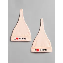 EL REGALO Unisex Kids Peach-Coloured & Black Beanie-picture-58