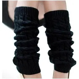 elandy 1 Pair Knit Winter Thermal Warm Leg Warmers-Long Socks Boot Cuffs Topper Legging Pads For Women Lady Girls Best Xmas Gift (Black)-picture-48
