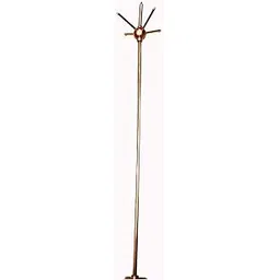 Elapp Brass Copper Lightning Arrester 5/8' diameter and 1 m in length with 5 spikes and base plate 9x9 cm for Home and Building Protection Radius Coverage 3 m-picture-23