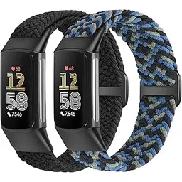 Elastic Braided Bands Compatible with Fitbit Charge 5/Fitbit Charge 6 for Women Men, Breathable Adjustable Stretchy Nylon Loop Sport Replacement Wristbands for Fitbit Charge 6 Charge 5 Straps-picture-13
