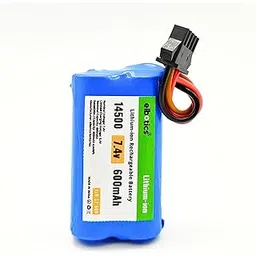 ELBOTICS® 7.4V 600mAh 2S Li-ion Battery with SM-3P Plug & USB Charger for DE82 TK3086B G20601 TK-3082B RC Cars & Special Effects Flipping Car Replacement (Blue, ELB-S2_600mAh (with Charger))-picture-10