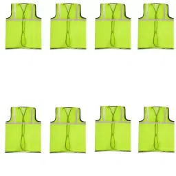 Elecant High Visibility Parrot Green Sleevesless Reflective Safety Jacket, Free Size (Pack of 8)-picture-42