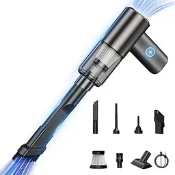 Electric Compressed Air Duster, 16000PA USB Rechargeable Handheld Cordless Air Duster, 120W 36000RPM Wireless Vacuum Cleaner, 2 IN 1 Keyboard Vacuum Cleaner Air Blower Dust Cleaner with Multi Nozzles-image-1