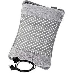 Electric Hot Water Bag with Velvet Cover, Polka Dot Pattern, Heat Therapy for Pain Relief, Cramps and Back Pain, Multicolor-picture-11