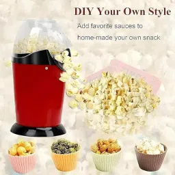 Electric Popcorn Maker 1200W Hot Air Popper | Oil-Free Fast Snack Maker for Home Movies & Parties | Healthy One-Touch Popcorn Machine for Kids & Adults image 3