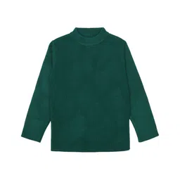 Elefantino Full Sleeves Solid Sweater - Green-picture-3