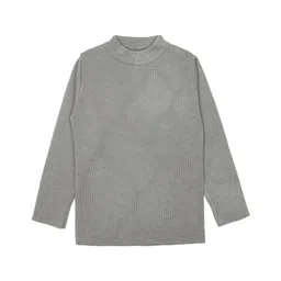 Elefantino Full Sleeves Solid Sweater - Grey-picture-4