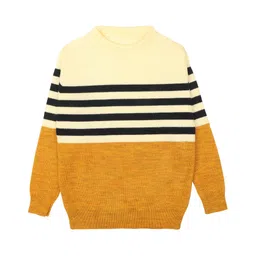 Elefantino Full Sleeves Striped Sweater - White Navy Blue & Mustard-picture-32