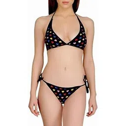 eleg & stilance Women's Leopard Print Two-Piece Bikini Set, Triangle Top with Side-Tie Bottom Beach Honeymoon Lingerie Set Multicolor Free Size-picture-36