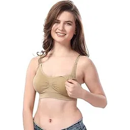 eleg & stilance Women's Seamless Removable Padded with Open Nursing/Breastfeeding/Maternity Bra-picture-14