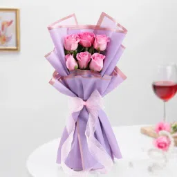 Elegant Aqua Pink Rose Bouquet-picture-28