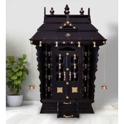 elegant arts and frames Mahagony Teak Wood Floor Rested Mandir With Door-picture-35