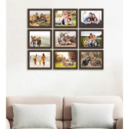 elegant arts and frames Sarah Set Of 9 Brown Synthetic Wood CollagePhoto Frames-picture-38
