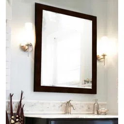 elegant arts and frames Synthetic Wood Rectangle Wall Mirror in Brown colour-picture-12