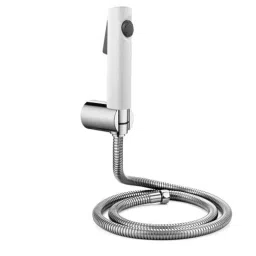 Elegant Casa ABS Silver Handheld Bidet Health Faucet Gun with Wall Hook Chrome Finish &a; 1 Meter Hose Pipe-picture-27