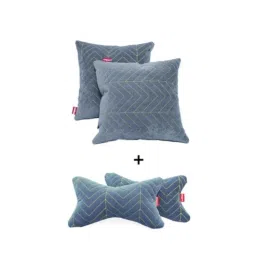 Elegant Comfy 28x28x10cm Grey Line Neck Rest Car Pillow, CU09 (Pack of 4)-picture-30