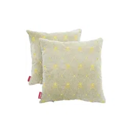 Elegant Comfy 29x29x13cm Beige Bee Design Cushion Pillow, CU07 (Pack of 2)-picture-34