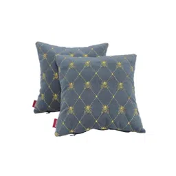 Elegant Comfy 29x29x13cm Grey Bee Design Cushion Pillow, CU07 (Pack of 2)-picture-26