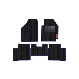 Elegant Cord Black & Blue Carpet Car Mat Compatible With Volkswagen Polo 2014 Onwards-picture-22