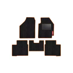 Elegant Cord Black & Orange Carpet Car Mat Compatible With Volkswagen Polo 2014 Onwards-picture-19