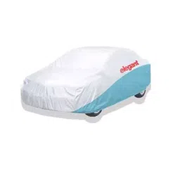 Elegant White & Blue Water Resistant Car Body Cover for Aura-picture-10