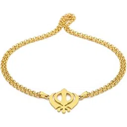 Elegant Gold Khanda Symbol Pendant Necklace for Men, 18K Gold Plated Chain, Religious Sikh Design, Fashion Jewelry Accessory-picture-30