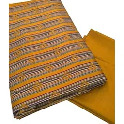 Elegant Pashmina 2 Piece Unstitched Suit, Traditional Striped Pattern in Mustard Yellow, Cotton Blend Fabric-picture-25