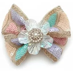 Elegant Sequin & Floral Hair Bow-picture-50