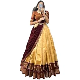 Elegant Ties Dhavni Lehenga Art Silk_kaju cream 11_06_0419-picture-17