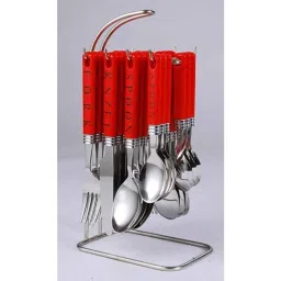 Elegante 24 Pcs Zodiac Red Stainless Steel &a; Plastic Cutlery Set, SL-104 (Pack of 2)-picture-28