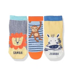 Elementary Anti Microbial Super Soft Ankle Length Organic Cotton Socks Farm Animals Print Pack Of 3 - Multicolor (Color May Vary)-picture-28