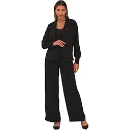 elendra jeans Elendra Co-ord Set for Women – Stylish Casual 3 Piece Blazer Set || Classic Collar Full Sleeve Blazer with Crop Top & Pant-picture-50