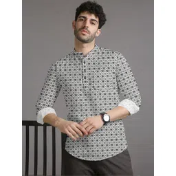 Eleni Trendz Men Digital Printed Mandarin Collar Shirt Style Kurta-picture-29