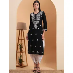 ELENORA Floral Women Embroidered Chikankari Kurti-picture-13