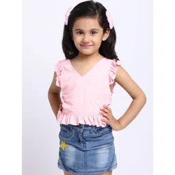 ELEVANTO Girla Pink Ruffles Top-picture-11