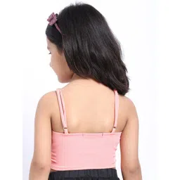 ELEVANTO Girls Peach-Coloured Solid Bralette Crop Top image 2