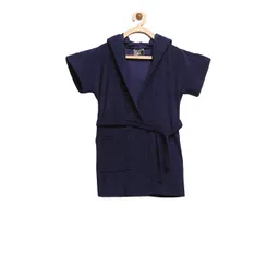 ELEVANTO Kids Navy Blue Solid BATHKIDOO Bath Robe-picture-16