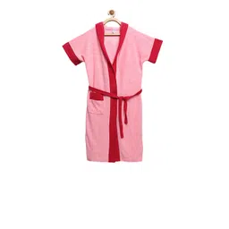 ELEVANTO Kids Pink & Red Colourblocked BATHKIDOO Bath Robe-picture-18