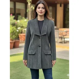 ELEVEIGHT Women Shawl Collar Single-Breasted Regular Fit Casual Blazer-picture-21