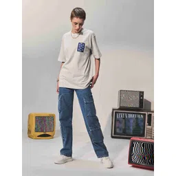 Eleven Brothers Printed Drop-Shoulder Sleeves Pure Cotton Longline T-shirt-picture-10